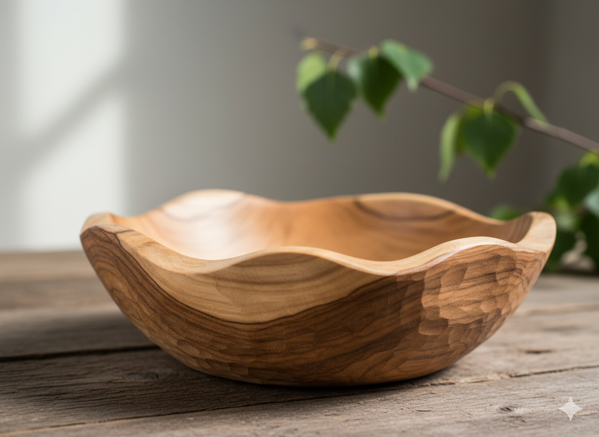 Håndskåret treskål